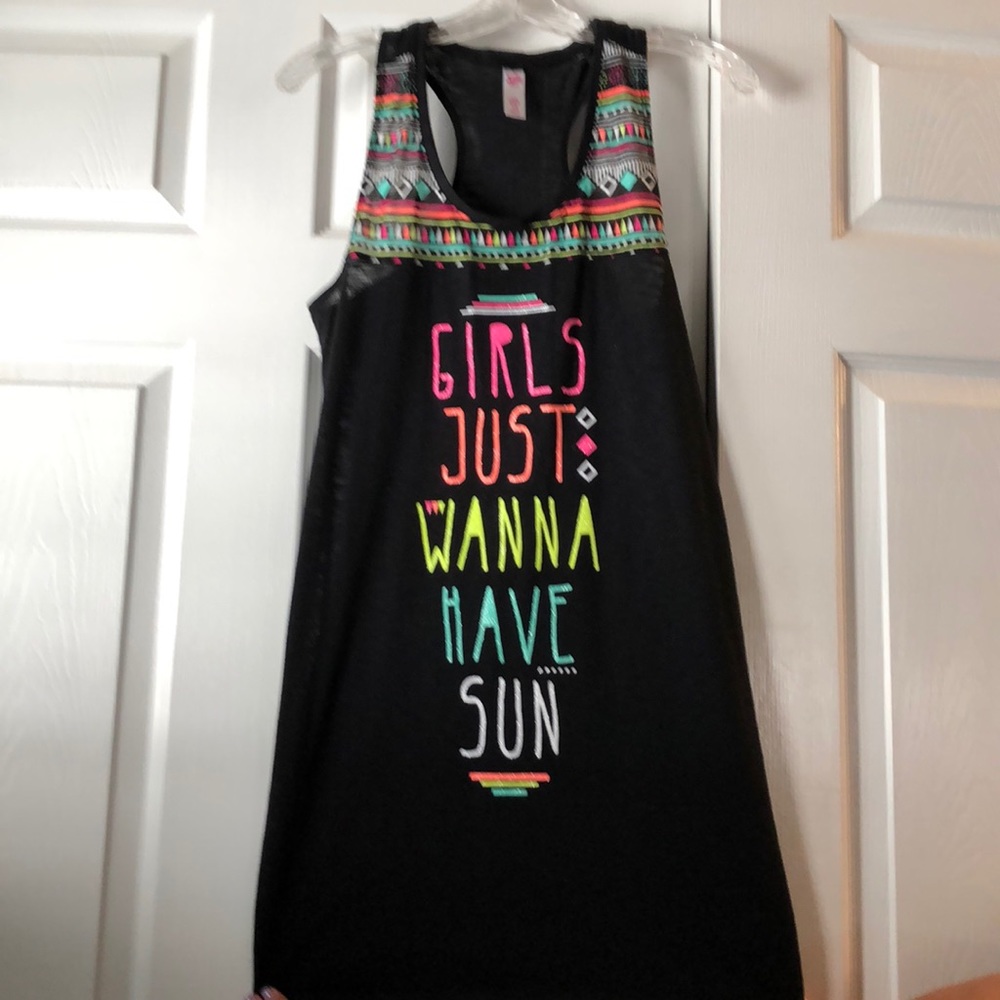 Justice black Aztec print beach cover up